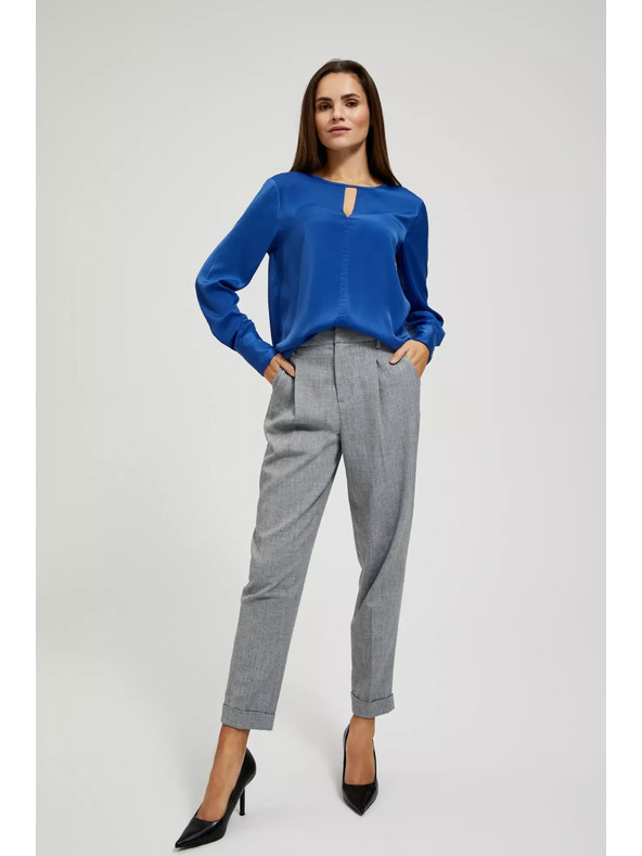 Moodo Modrá lesklá halenka Moodo