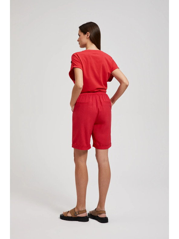 Moodo Červené lněné kraťasy