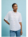 Moodo Bílá košile s krátkým rukávem
