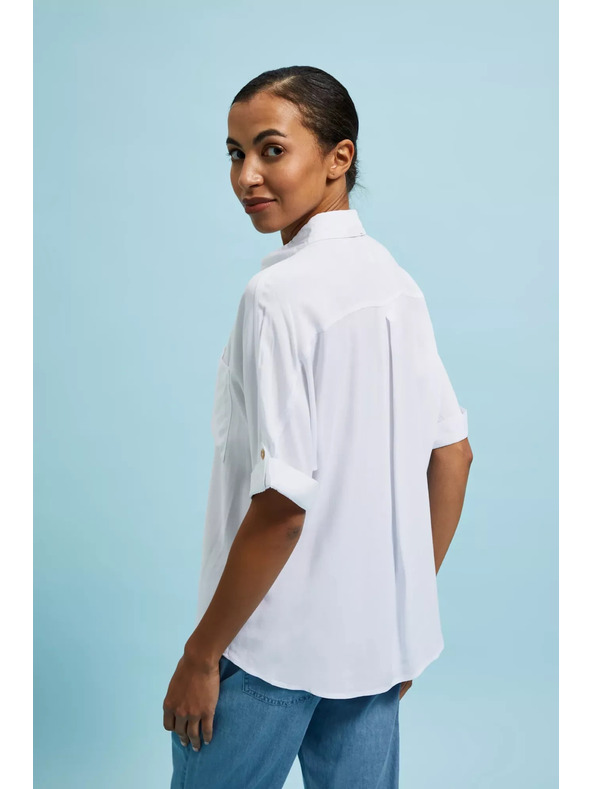Moodo Bílá košile s krátkým rukávem