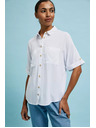 Moodo Bílá košile s krátkým rukávem