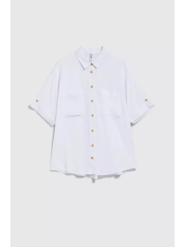 Moodo Bílá košile s krátkým rukávem