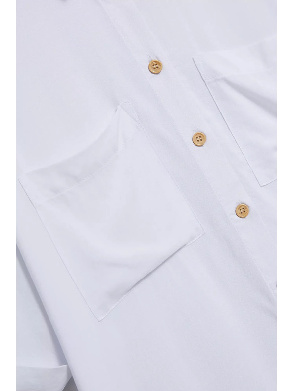 Moodo Bílá košile s krátkým rukávem