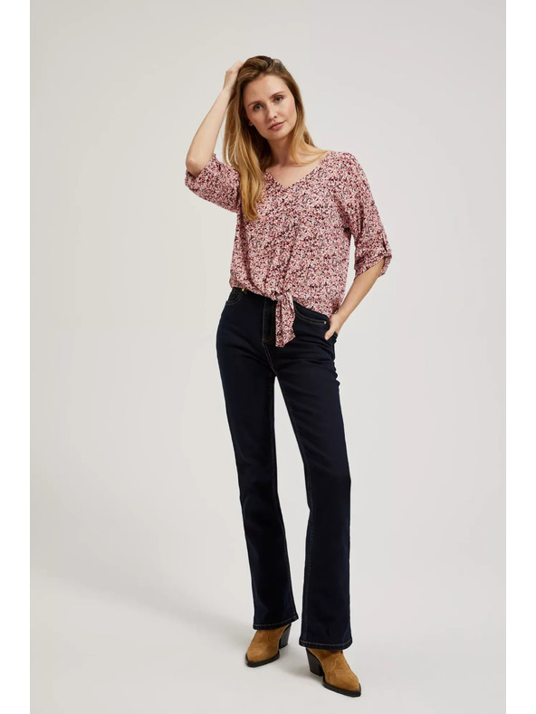 Moodo Růžová halenka se zavazováním