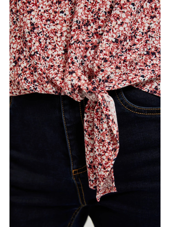 Moodo Růžová halenka se zavazováním