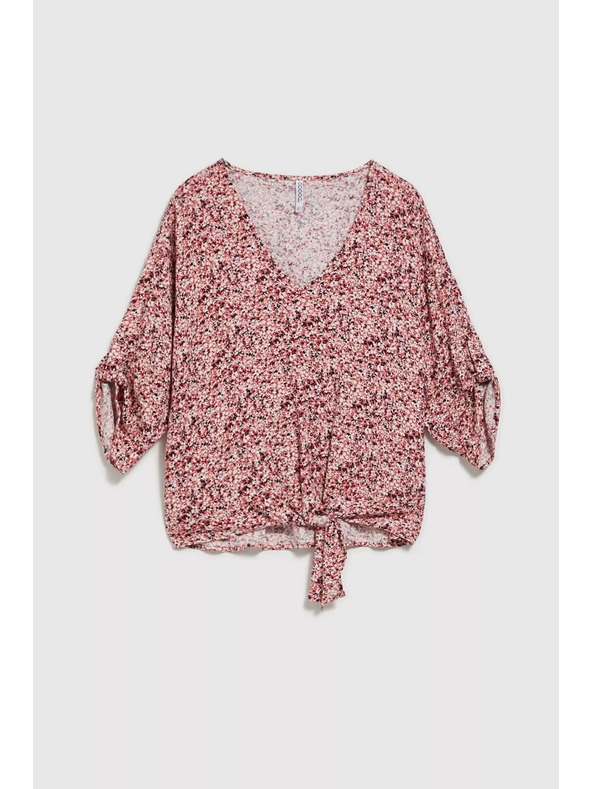 Moodo Růžová halenka se zavazováním