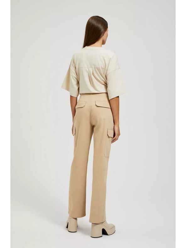 Moodo Béžové kalhoty s kapsami