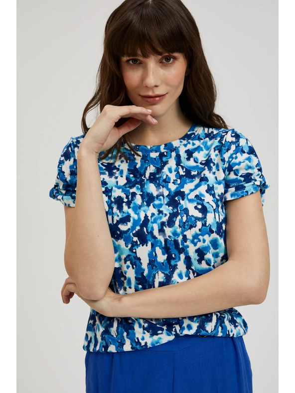 Moodo Modrá vzorovaná halenka