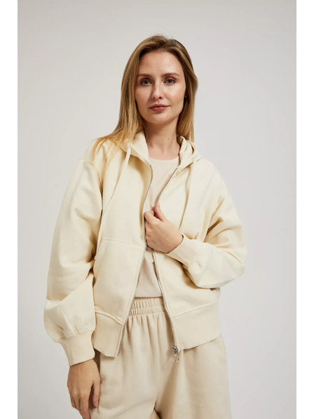 Moodo Krémová mikina na zip