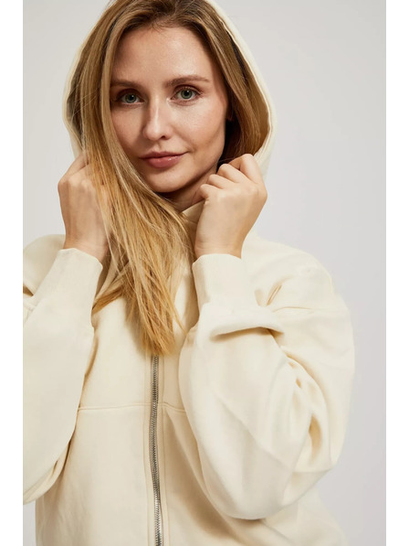 Moodo Krémová mikina na zip