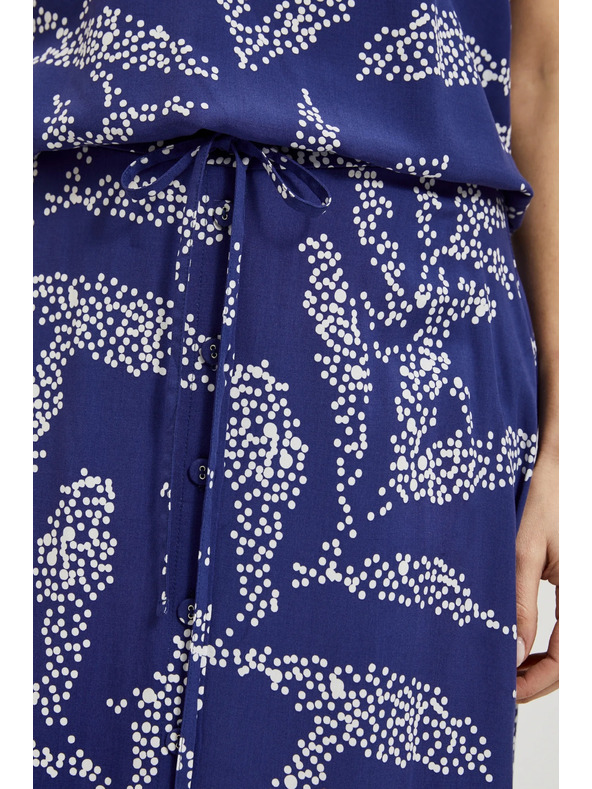 Moodo Modrá vzorovaná volná sukně