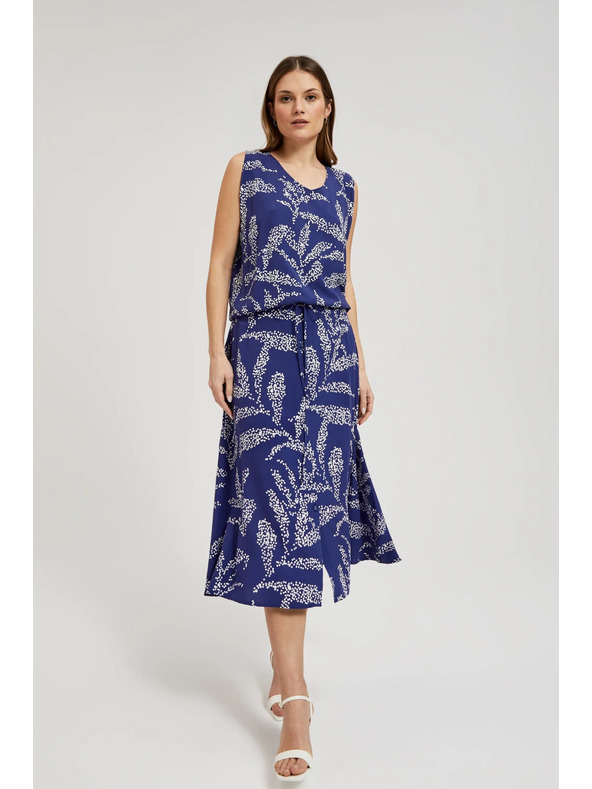 Moodo Modrá vzorovaná volná sukně