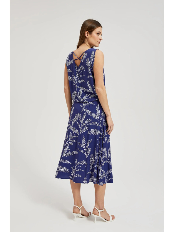 Moodo Modrá vzorovaná volná sukně