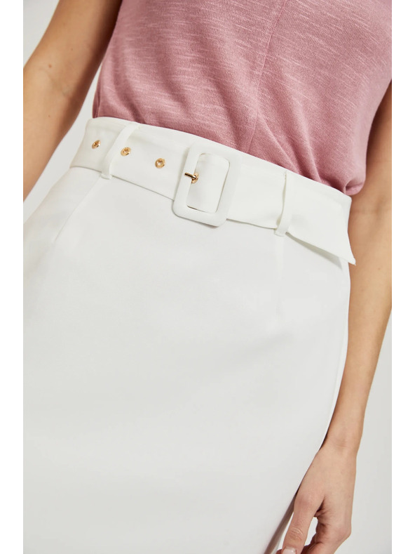 Moodo Bílá pouzdrová sukně s páskem