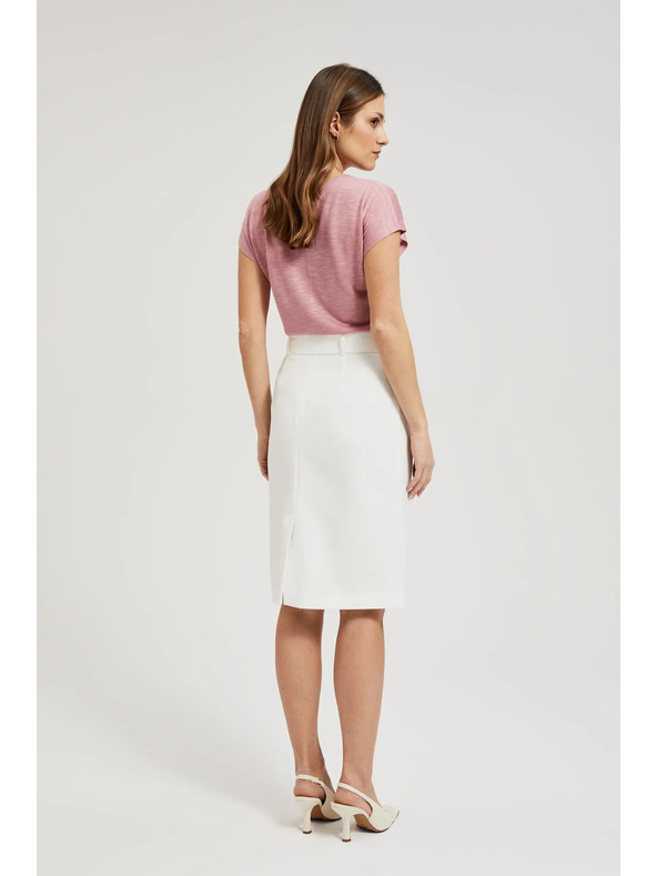 Moodo Bílá pouzdrová sukně s páskem