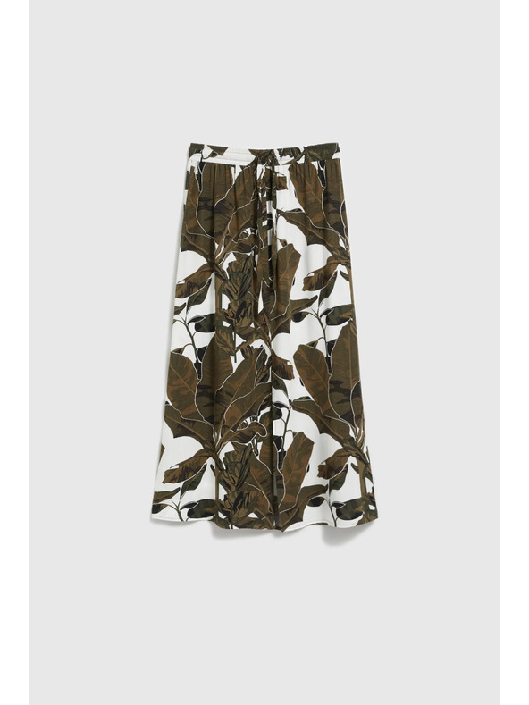 Moodo Khaki vzorovaná volná sukně