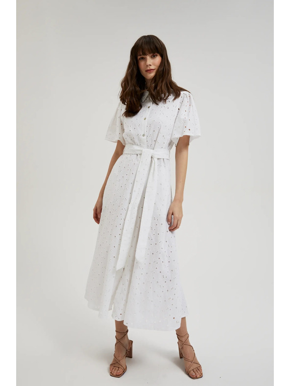 Moodo Bílé madeira šaty