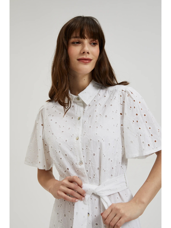 Moodo Bílé madeira šaty