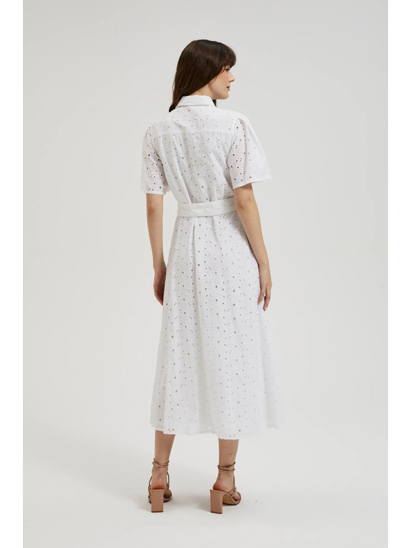 Moodo Bílé madeira šaty