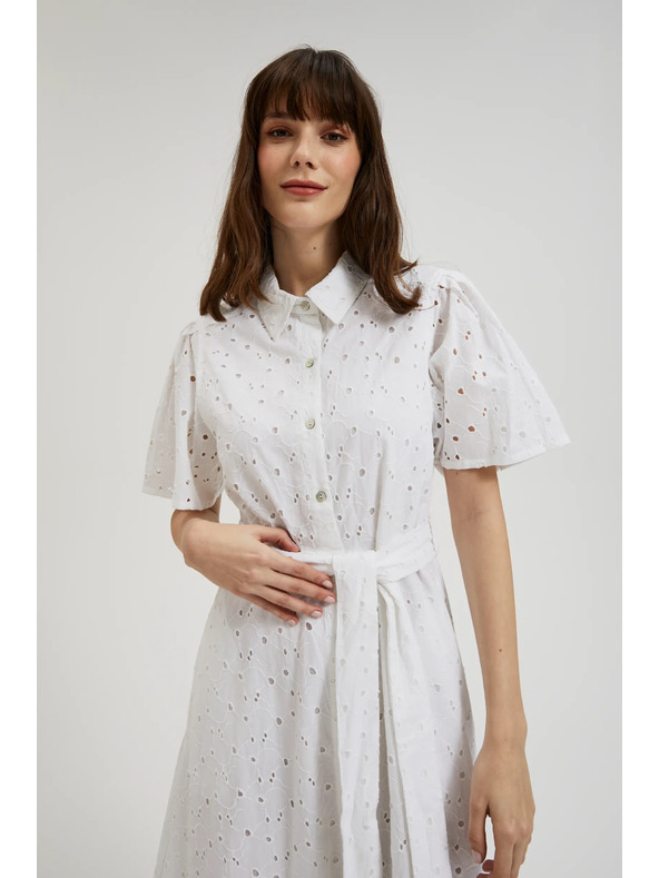 Moodo Bílé madeira šaty