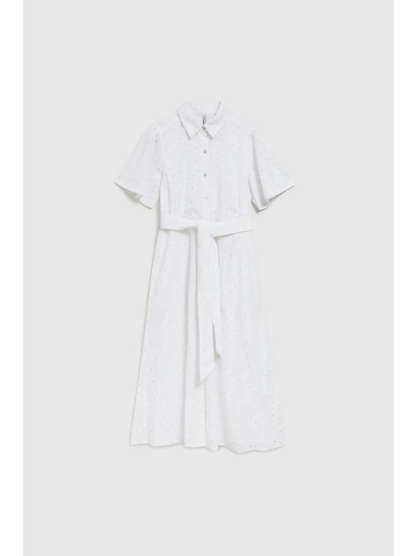 Moodo Bílé madeira šaty