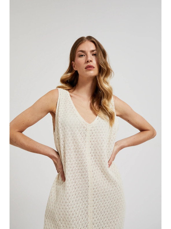 Moodo Krémové bavlněné šaty