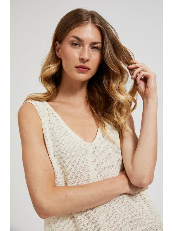 Moodo Krémové bavlněné šaty