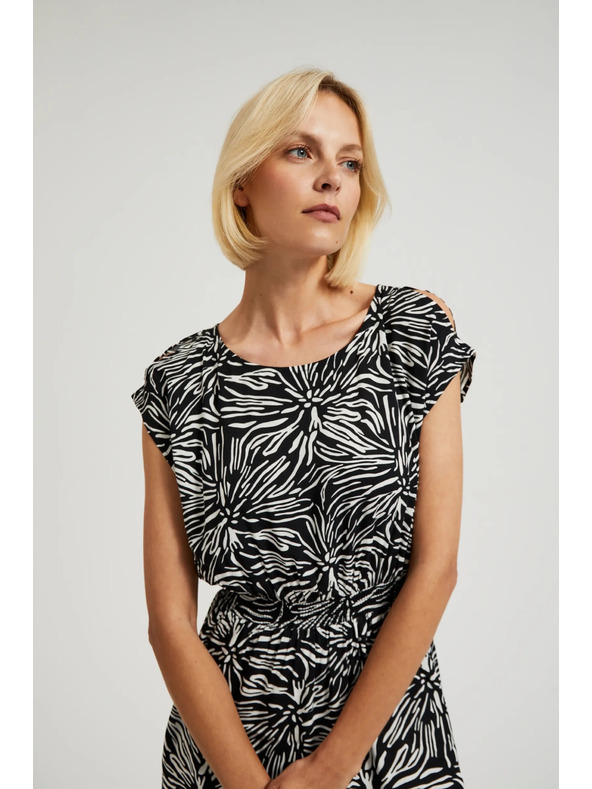 Moodo Vzorované dlouhé šaty s rozparkem