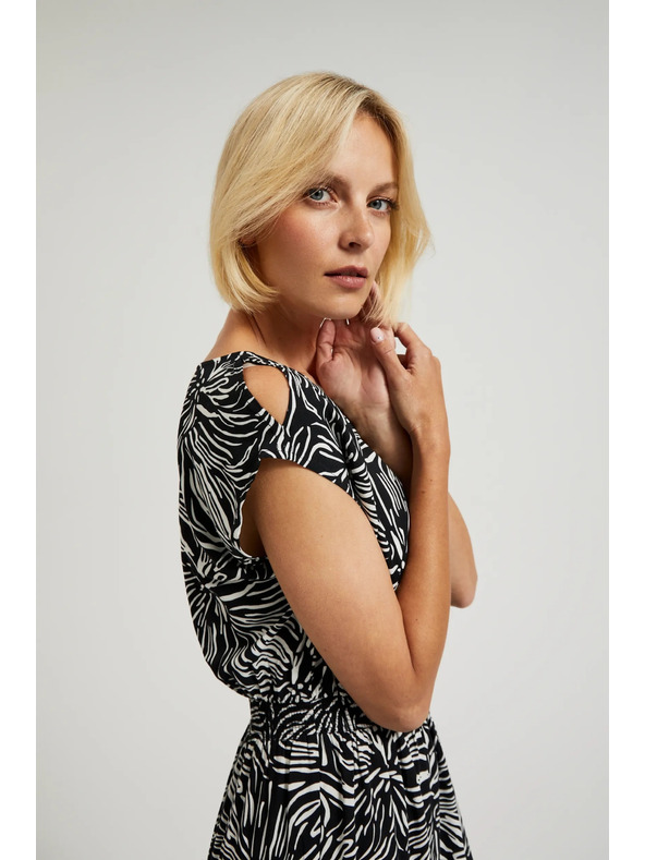 Moodo Vzorované dlouhé šaty s rozparkem