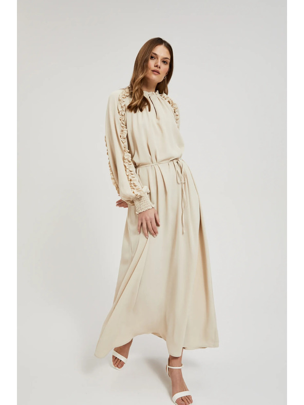 Moodo Krémové maxi šaty