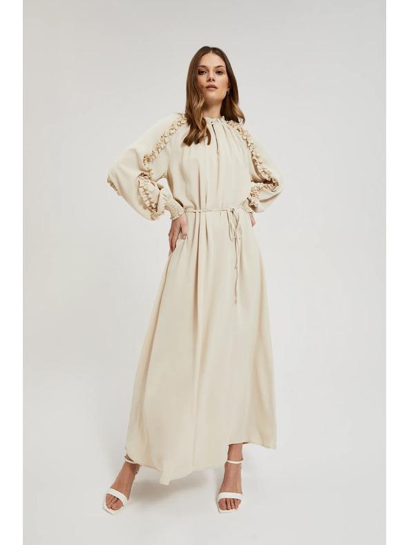 Moodo Krémové maxi šaty