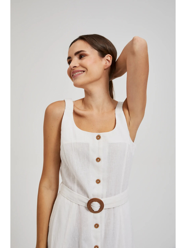 Moodo Bílé šaty na ramínka