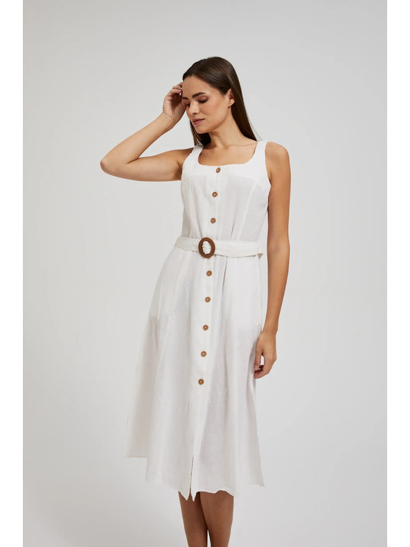 Moodo Bílé šaty na ramínka
