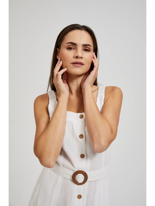 Moodo Bílé šaty na ramínka