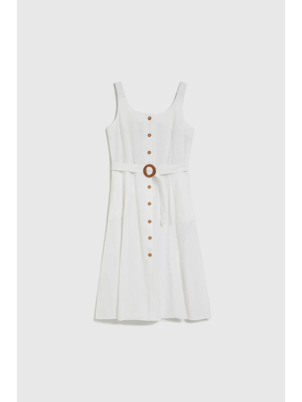 Moodo Bílé šaty na ramínka