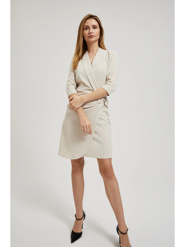 Moodo Krémové zavinovací šaty