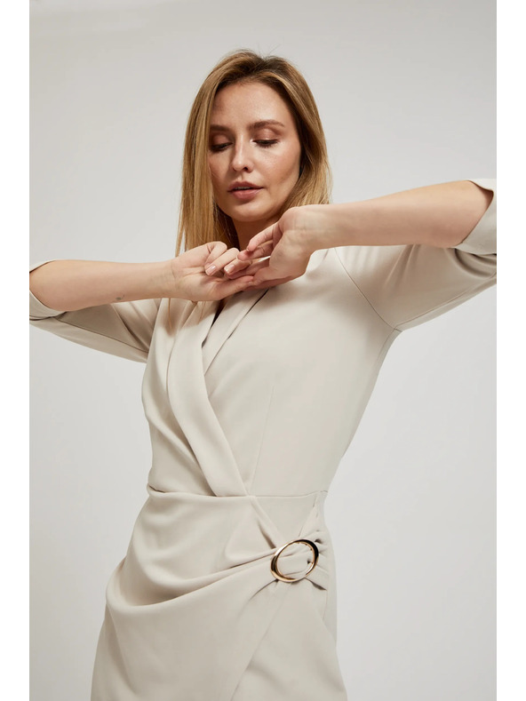 Moodo Krémové zavinovací šaty