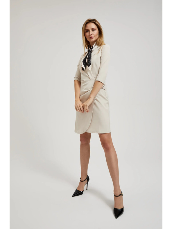 Moodo Krémové zavinovací šaty