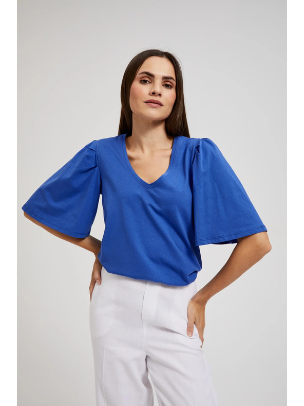 Moodo Modrý top s širokými rukávy