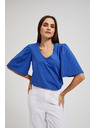 Moodo Modrý top s širokými rukávy