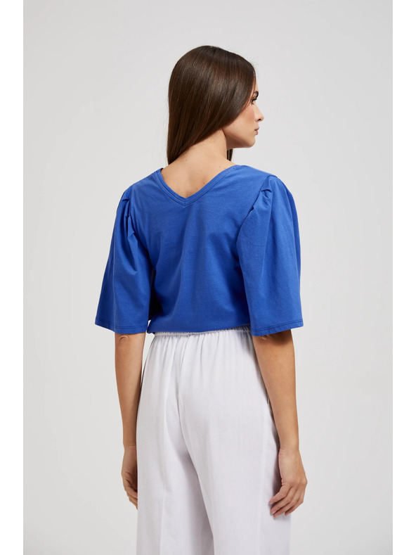 Moodo Modrý top s širokými rukávy