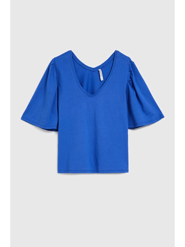 Moodo Modrý top s širokými rukávy