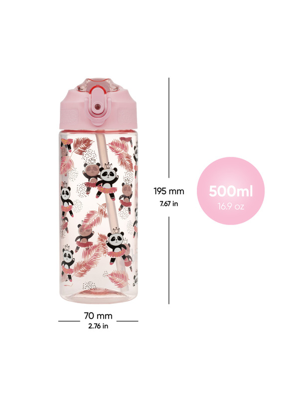 BAAGL  BAAGL Tritanová láhev na pití s brčkem Panda 500 ml