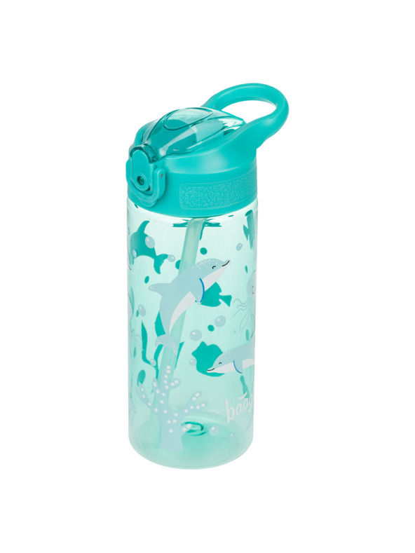 BAAGL  BAAGL Tritanová láhev na pití s brčkem Delfín 500 ml