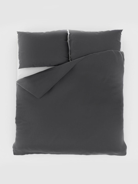 Kvalitex Francouzské mušelínové povlečení 220x200, 70x90cm tmavě šedé Kvalitex