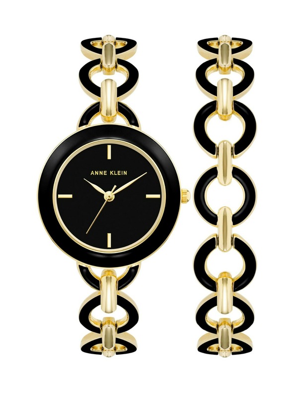 Anne Klein Dárková sada hodinek a náramku Anne Klein AK/4066BKST