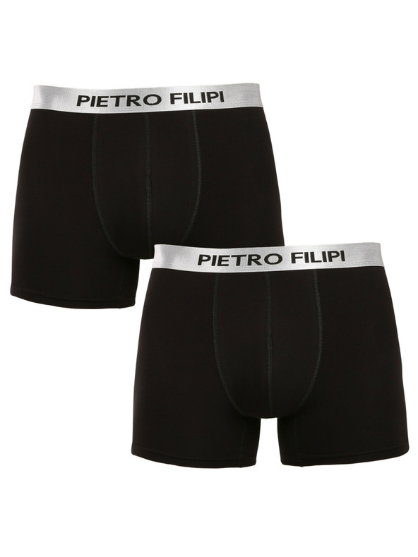 Pietro Filipi Sada dvou - pánské boxerky Pietro Filipi černé Metalic silver