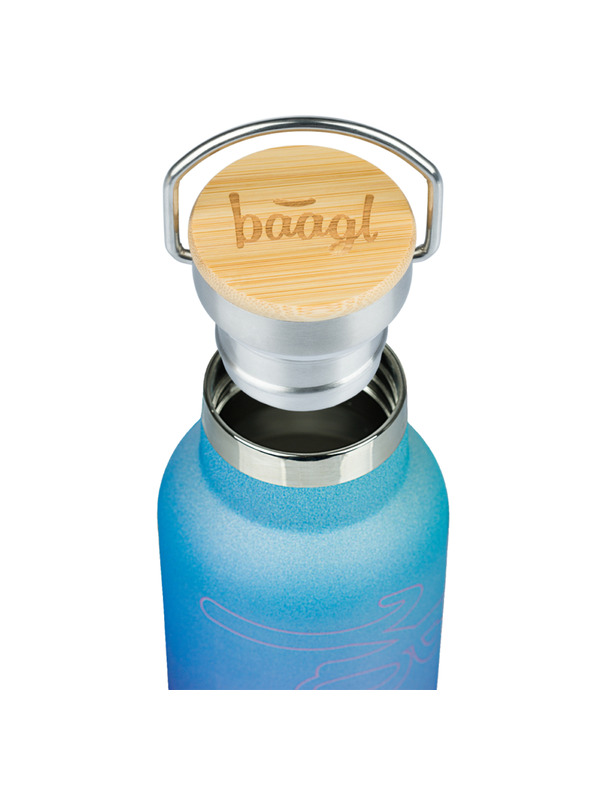 BAAGL  BAAGL Termoláhev s bambusovým víčkem Gradient modro-fialová, 500 ml