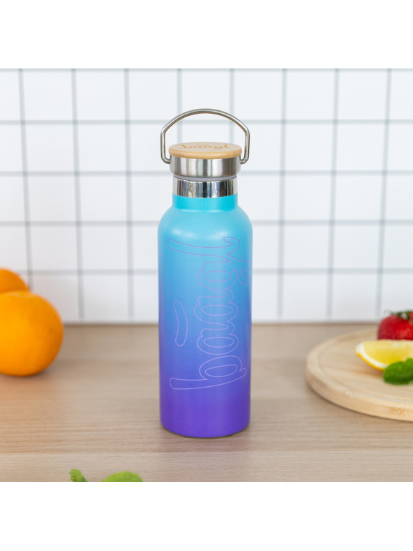 BAAGL  BAAGL Termoláhev s bambusovým víčkem Gradient modro-fialová, 500 ml