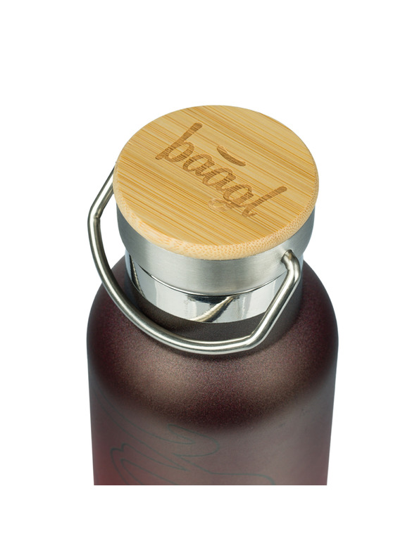 BAAGL  BAAGL Termoláhev s bambusovým víčkem Gradient červeno-černá, 500 ml